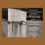 Rural Fence Post Couples Country Wedding Shower invitations