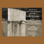 Rural Fence Post Couples Country Wedding Shower invitations