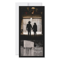 Rural Fence Post Just Married Photo Card