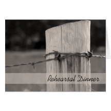 Rural Fence Post Rehearsal Dinner Invitation Greeting Card