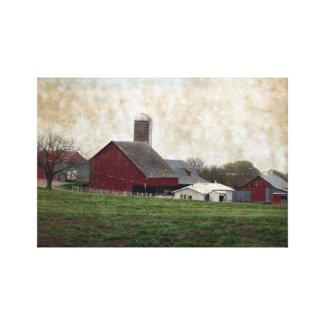 Rural Iowa Amish Farming Country Farm Scene Stretched Canvas Prints