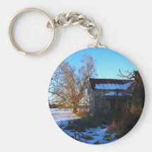 Rural NC Winter Scene Keychain