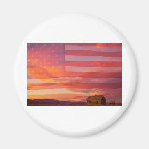 Rural Patriotic America Refrigerator Magnets