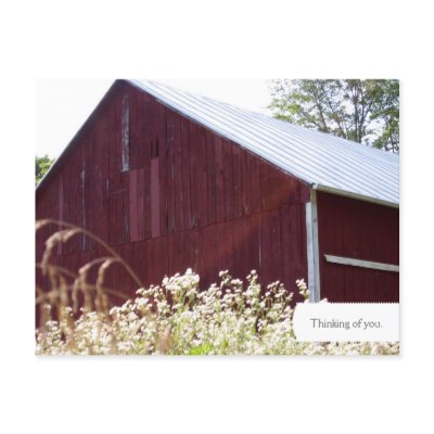 Rural Red Barn Farm Postcard