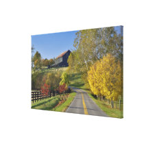 Rural road through Bluegrass region of Kentucky Canvas Print