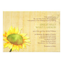 Rural Sunflowers + Papyrus Print Wedding Invites