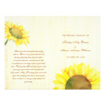 Rural Sunflowers Wedding Ceremony Bi Fold Programs Full Color Flyer