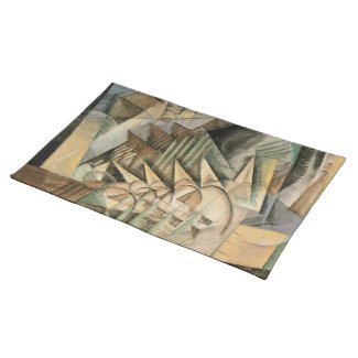 Rush Hour, New York by Max Weber, Vintage Cubism Place Mats