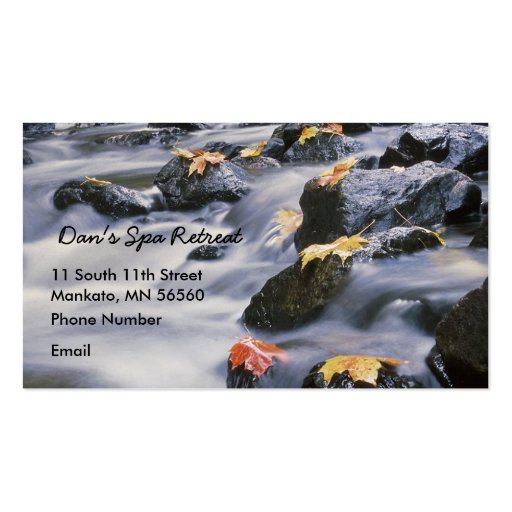 Rushing Rapids with autumn leaves Business Cards