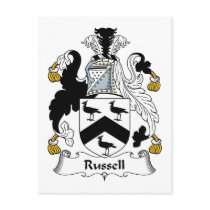 Russell Family Crest postcards