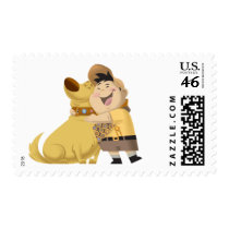 Russell hugging Dug - Pixar UP! Stamp
