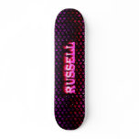 Russell pink fire Skatersollie skateboard.