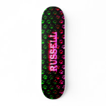 Russell pink fire Skatersollie skateboard.