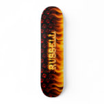 Russell skateboard fire and flames design