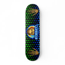 Russell skull blue fire Skatersollie skateboard