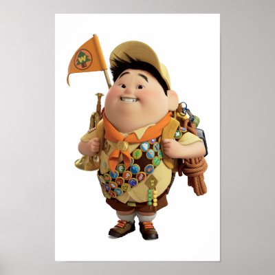 Russell smiling - the Disney Pixar UP Movie 2 posters