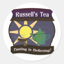 Russell's Tea Round Stickers