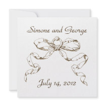 Russet Bow Swag Wedding Invitation