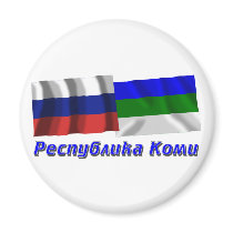Russia and Komi Republic magnets