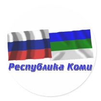 Russia and Komi Republic Sticker