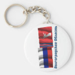 Russia and Volgograd Oblast Keychain