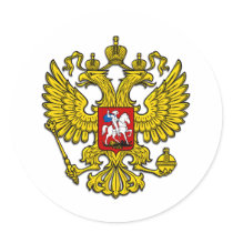 Russia Crest Round Stickers