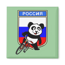 Russia Cycling Panda magnets by cuteunion Russia Cycling Panda magnets