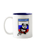 This cute cycling panda stands in front of a Russian flag with his bike. This original design makes a perfect gift for Russian bicyclers or bicycling fanatics in Russia. Great for everyone who loves cute pandas and biking.