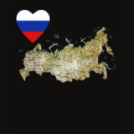 Russia Flag Heart Map Fitted AA T-Shirt