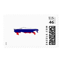 Russia flag map postage by FlagStore Russia flag map postage