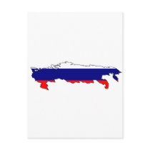 Russia flag map postcards