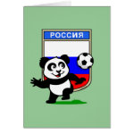 This adorable little panda is too cute! He's featured in front of a large flag from Russia and ready to play football and score some goals. This cute design is perfect for football players and soccer fans.