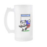 This adorable little panda is too cute! He's featured in front of a large flag from Russia and ready to play football and score some goals. This cute design is perfect for football players and soccer fans.