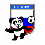 This adorable little panda is too cute! He's featured in front of a large flag from Russia and ready to play football and score some goals. This cute design is perfect for football players and soccer fans.