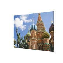 Russia, Moscow, Red Square. St. Basil's 3 Gallery Wrapped Canvas