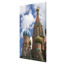 Russia, Moscow, Red Square. St. Basil's 4 Gallery Wrap Canvas