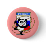 This adorable little panda bear is too cute! Featured in front of a large flag from Russia, this panda is getting ready to do a rhythmic gymnastics routine with a gymnastics ribbon! This cute design is perfect for gymnasts and gymnastics fans.
