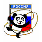 This adorable little panda bear is too cute! Featured in front of a large flag from Russia, this panda is getting ready to do a rhythmic gymnastics routine with a gymnastics ribbon! This cute design is perfect for gymnasts and gymnastics fans.