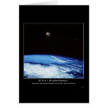 Russia’s Mir Space Station, the Earth and the Moon Card