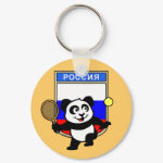 This adorable little panda loves to get out on the court and hits some balls. Panda plays in front of a large flag of Russia. This is a great design for anyone who loves to play tennis, watch tennis or just loves cute pandas.