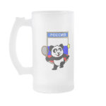 This adorable little panda loves to get out on the court and hits some balls. Panda plays in front of a large flag of Russia. This is a great design for anyone who loves to play tennis, watch tennis or just loves cute pandas.