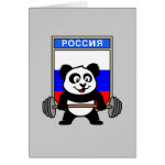 This cute bodybuilding panda loves weightlifting. He stands in front of a large flag of Russia. Look how easy he lifts that heavy barbell loaded with weight plates. This design is too cute. Great gifts here for anyone from Russia who loves weightlifting.