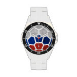 Russia Rhinestone with White Enamel Watch