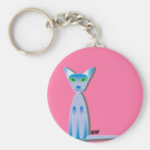 Russian blue cat keychain
