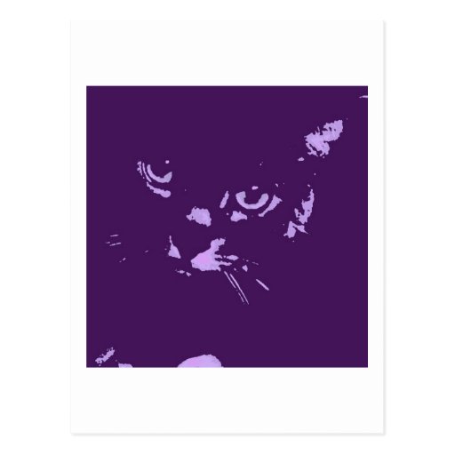 Russian Blue Cat Pop Art Postcard