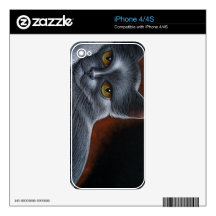 RUSSIAN BLUE CAT SKIN IPHONE 4 CASE SKIN FOR iPhone 4