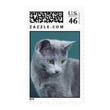 Russian blue cat stamps