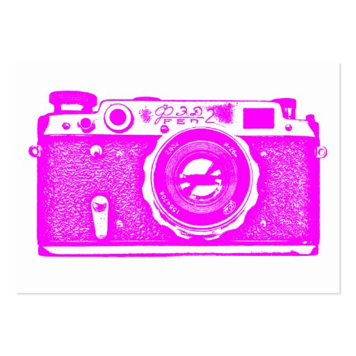 Russian Camera - Magenta on White Business Card