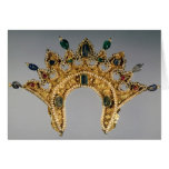 Russian diadem, gold set with pearls greeting cards