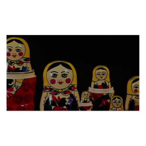 Russian doll set, traditional Russian wooden paint Business Card Template (back side)